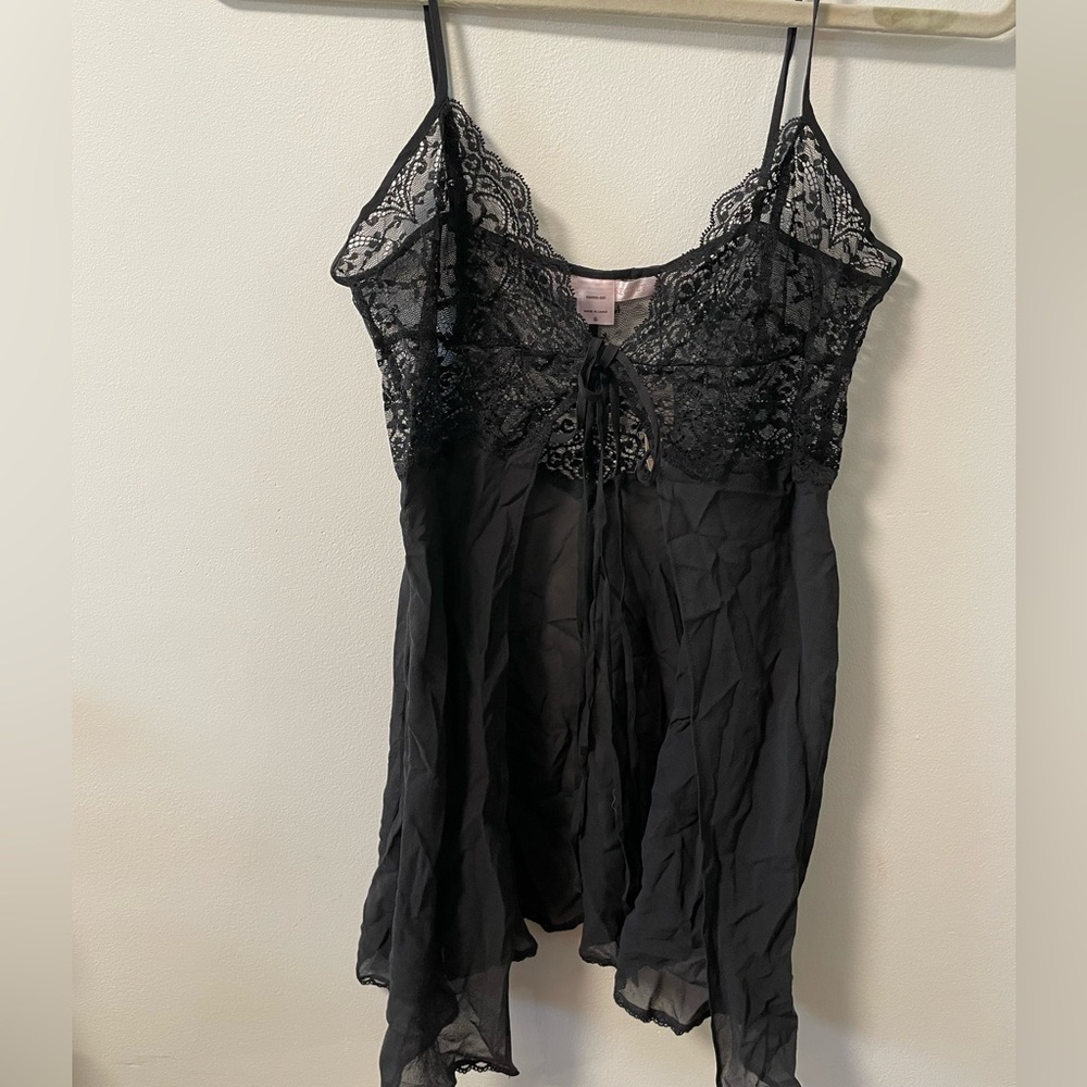 Victoria's Secret Black Lace Chemise NWT